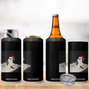 Funny Smoking Cat Christmas Meme 4 in 1 Can Cooler Tumbler TS14 Print Your Wear