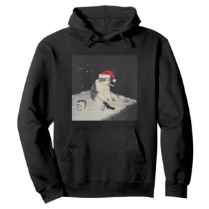 Funny Smoking Cat Christmas Meme Hoodie TS14 Black Print Your Wear