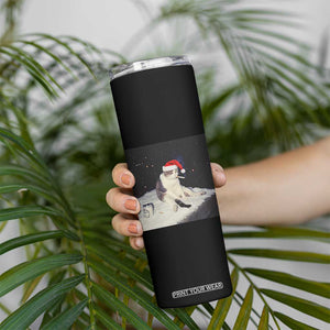 Funny Smoking Cat Christmas Meme Skinny Tumbler TS14 Print Your Wear