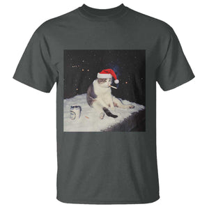 Funny Smoking Cat Christmas Meme T Shirt TS14 Dark Heather Print Your Wear