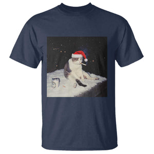 Funny Smoking Cat Christmas Meme T Shirt TS14 Navy Print Your Wear