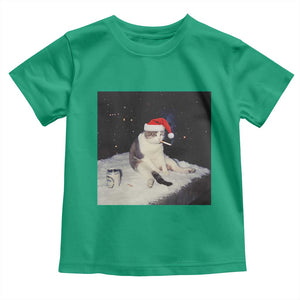 Funny Smoking Cat Christmas Meme Toddler T Shirt TS14 Irish Green Print Your Wear