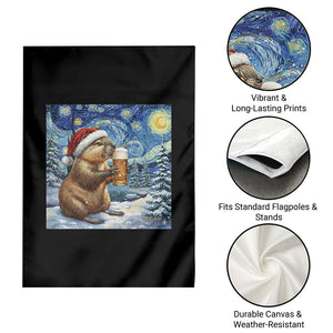 Otter Beer Christmas Garden Flag Starry Night Van Gogh TS14 Print Your Wear