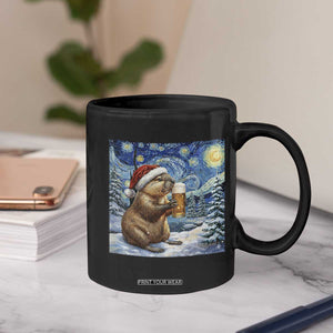 Otter Beer Christmas Coffee Mug Starry Night Van Gogh TS14 Print Your Wear