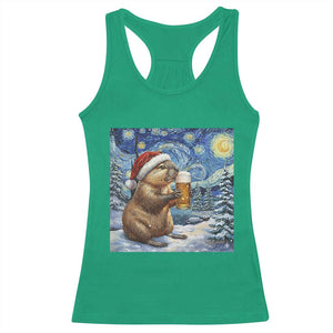Otter Beer Christmas Racerback Tank Top Starry Night Van Gogh TS14 Irish Green Print Your Wear