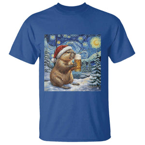 Otter Beer Christmas T Shirt Starry Night Van Gogh TS14 Royal Blue Print Your Wear