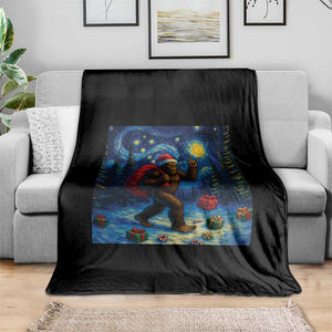 Bigfoot Christmas Throw Blanket Starry Night Van Gogh TS14 Print Your Wear