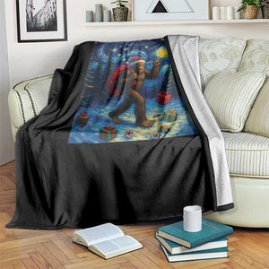 Bigfoot Christmas Throw Blanket Starry Night Van Gogh TS14 Print Your Wear