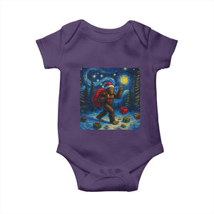 Bigfoot Christmas Baby Onesie Starry Night Van Gogh TS14 Purple Print Your Wear
