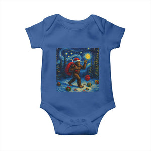 Bigfoot Christmas Baby Onesie Starry Night Van Gogh TS14 Royal Blue Print Your Wear
