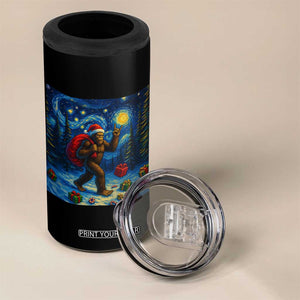 Bigfoot Christmas 4 in 1 Can Cooler Tumbler Starry Night Van Gogh TS14 Print Your Wear