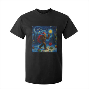Bigfoot Christmas T Shirt For Kid Starry Night Van Gogh TS14 Black Print Your Wear