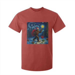 Bigfoot Christmas T Shirt For Kid Starry Night Van Gogh TS14 Red Print Your Wear
