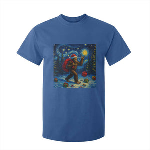 Bigfoot Christmas T Shirt For Kid Starry Night Van Gogh TS14 Royal Blue Print Your Wear
