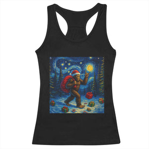 Bigfoot Christmas Racerback Tank Top Starry Night Van Gogh TS14 Black Print Your Wear