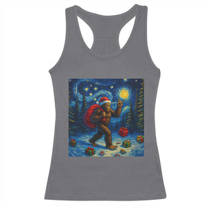 Bigfoot Christmas Racerback Tank Top Starry Night Van Gogh TS14 Charcoal Print Your Wear