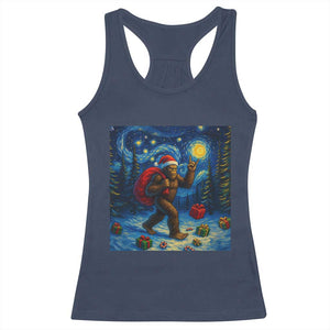 Bigfoot Christmas Racerback Tank Top Starry Night Van Gogh TS14 Navy Print Your Wear