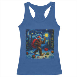 Bigfoot Christmas Racerback Tank Top Starry Night Van Gogh TS14 Royal Blue Print Your Wear