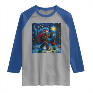 Bigfoot Christmas Raglan Shirt Starry Night Van Gogh TS14 Sport Gray Royal Print Your Wear