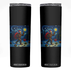 Bigfoot Christmas Skinny Tumbler Starry Night Van Gogh TS14 Black Print Your Wear