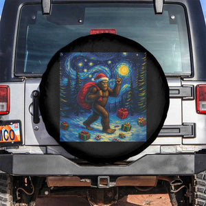 Bigfoot Christmas Spare Tire Cover Starry Night Van Gogh TS14 No hole Black Print Your Wear