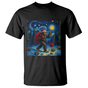 Bigfoot Christmas T Shirt Starry Night Van Gogh TS14 Black Print Your Wear