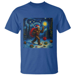 Bigfoot Christmas T Shirt Starry Night Van Gogh TS14 Royal Blue Print Your Wear