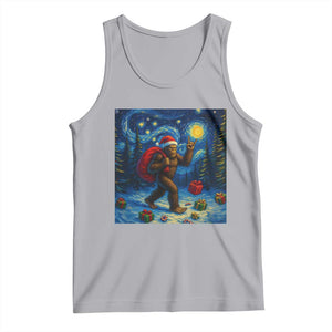 Bigfoot Christmas Tank Top Starry Night Van Gogh TS14 Athletic Heather Print Your Wear