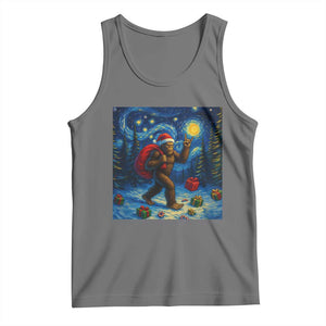 Bigfoot Christmas Tank Top Starry Night Van Gogh TS14 Black Heather Print Your Wear