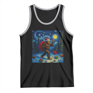 Bigfoot Christmas Tank Top Starry Night Van Gogh TS14 Black Athletic Heather Print Your Wear