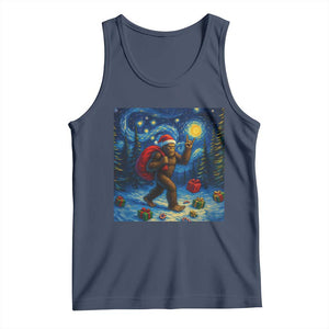 Bigfoot Christmas Tank Top Starry Night Van Gogh TS14 Navy Print Your Wear