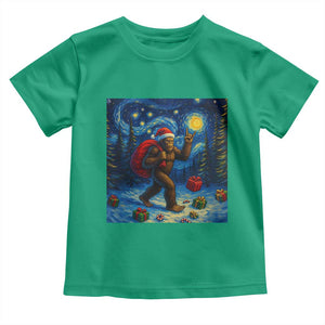Bigfoot Christmas Toddler T Shirt Starry Night Van Gogh TS14 Irish Green Print Your Wear