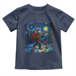 Bigfoot Christmas Toddler T Shirt Starry Night Van Gogh TS14 Navy Print Your Wear