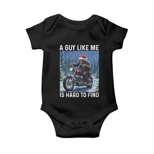 Funny Bigfoot Motorcycle Christmas Baby Onesie A Guy Like Me Is Hard To Forest Find TS14 Black Print Your Wear