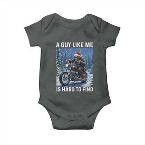 Funny Bigfoot Motorcycle Christmas Baby Onesie A Guy Like Me Is Hard To Forest Find TS14 Dark Heather Print Your Wear