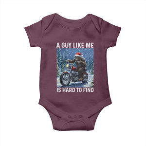 Funny Bigfoot Motorcycle Christmas Baby Onesie A Guy Like Me Is Hard To Forest Find TS14 Maroon Print Your Wear