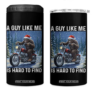 Funny Bigfoot Motorcycle Christmas 4 in 1 Can Cooler Tumbler A Guy Like Me Is Hard To Forest Find TS14 One Size: 16 oz Black Print Your Wear