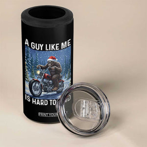 Funny Bigfoot Motorcycle Christmas 4 in 1 Can Cooler Tumbler A Guy Like Me Is Hard To Forest Find TS14 Print Your Wear