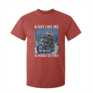 Funny Bigfoot Motorcycle Christmas T Shirt For Kid A Guy Like Me Is Hard To Forest Find TS14 Red Print Your Wear