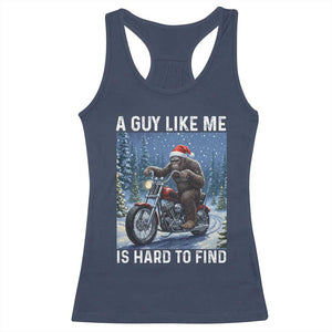 Funny Bigfoot Motorcycle Christmas Racerback Tank Top A Guy Like Me Is Hard To Forest Find TS14 Navy Print Your Wear