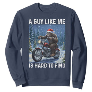 Funny Bigfoot Motorcycle Christmas Sweatshirt A Guy Like Me Is Hard To Forest Find TS14 Navy Print Your Wear