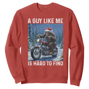 Funny Bigfoot Motorcycle Christmas Sweatshirt A Guy Like Me Is Hard To Forest Find TS14 Red Print Your Wear