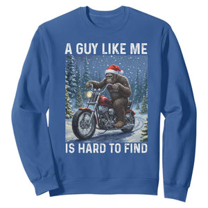 Funny Bigfoot Motorcycle Christmas Sweatshirt A Guy Like Me Is Hard To Forest Find TS14 Royal Blue Print Your Wear