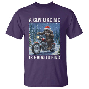 Funny Bigfoot Motorcycle Christmas T Shirt A Guy Like Me Is Hard To Forest Find TS14 Purple Print Your Wear