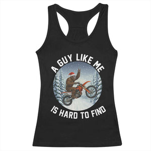 Funny Bigfoot Motorcycle Christmas Racerback Tank Top Sasquatch Rock On Hand Xmas TS14 Black Print Your Wear