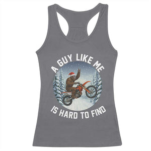 Funny Bigfoot Motorcycle Christmas Racerback Tank Top Sasquatch Rock On Hand Xmas TS14 Charcoal Print Your Wear