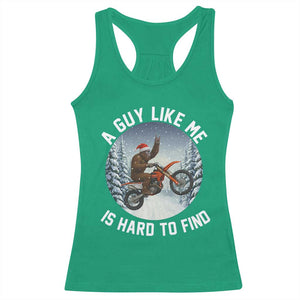 Funny Bigfoot Motorcycle Christmas Racerback Tank Top Sasquatch Rock On Hand Xmas TS14 Irish Green Print Your Wear