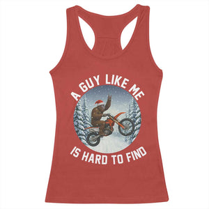 Funny Bigfoot Motorcycle Christmas Racerback Tank Top Sasquatch Rock On Hand Xmas TS14 Red Print Your Wear