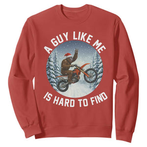 Funny Bigfoot Motorcycle Christmas Sweatshirt Sasquatch Rock On Hand Xmas TS14 Red Print Your Wear