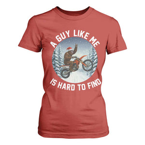 Funny Bigfoot Motorcycle Christmas T Shirt For Women Sasquatch Rock On Hand Xmas TS14 Red Print Your Wear
